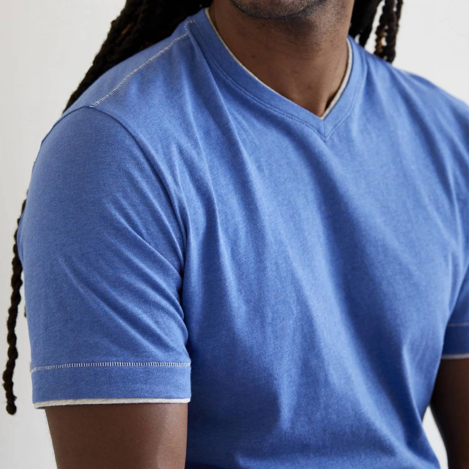 Left Coast Tee - County Line Layered Effect High V-neck Tee Shirt