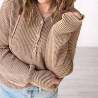 Be Cool - Chunky Knit Henley Sweater