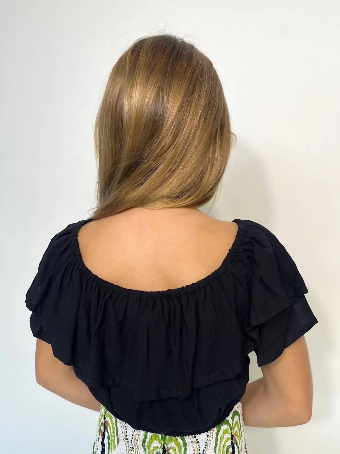 SKEMO Girls' Dominica Top in black - kids' blouse - detail view