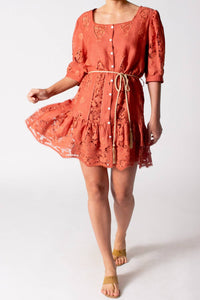 Miguelina - Dixie Lotus Embroidery Mini Dress