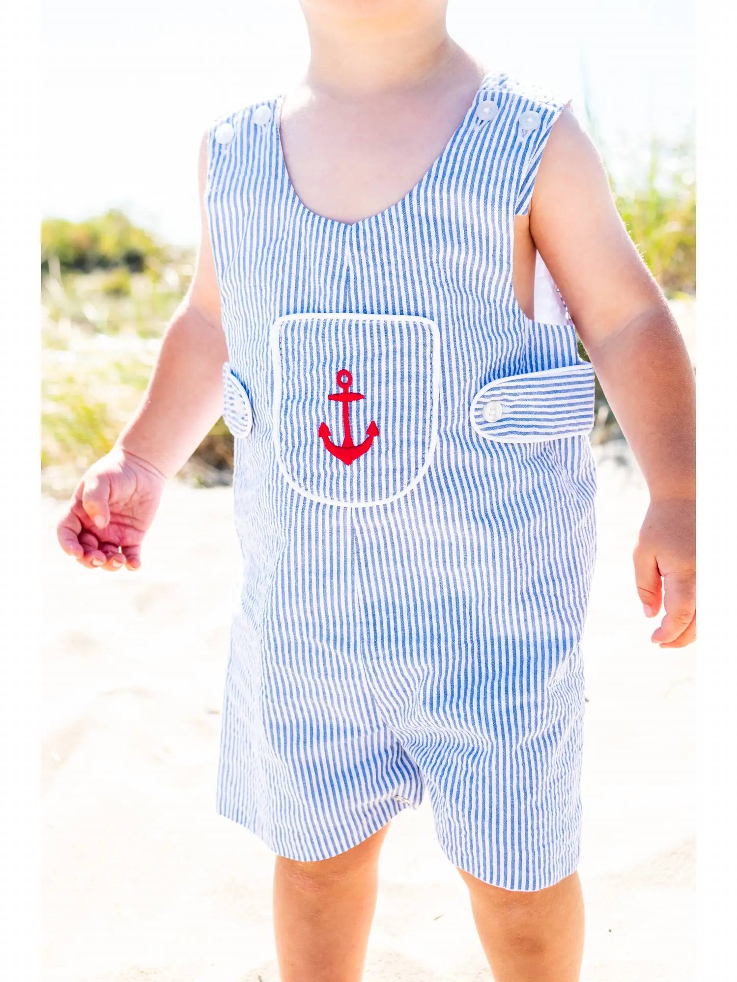 Maddie & Connor Co. - Kids' Anchors Away Jon Jon Romper