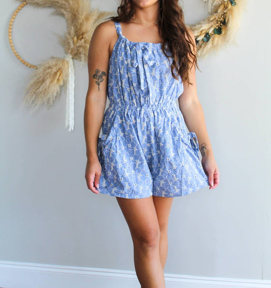 Mable - Floral Embroidered Romper