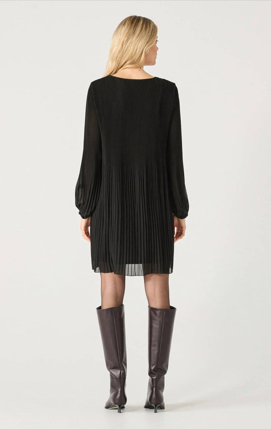 Dex - LONG SLEEVE PLEATED A-LINE DRESS