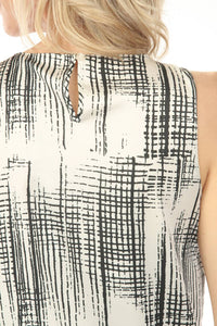 Charlie B - Printed Satin Keyhole Back Tank Top