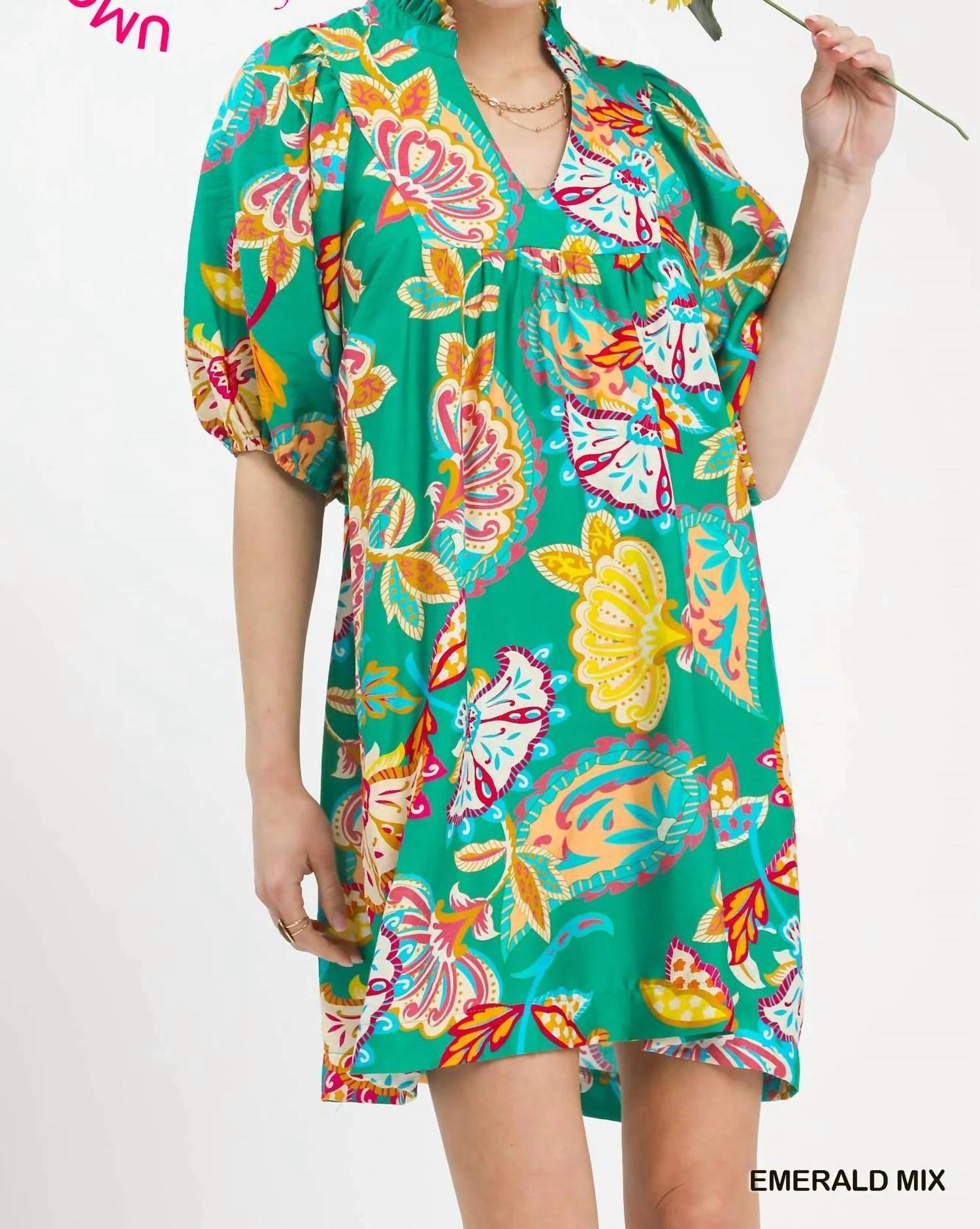 Umgee - Paisley Print Mini Dress