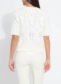 Lysse - Hadley Cozy Short Sleeve Embellished Cable Sweater
