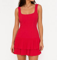 Pretty Follies - Sleeveless Pleated Mini Dress