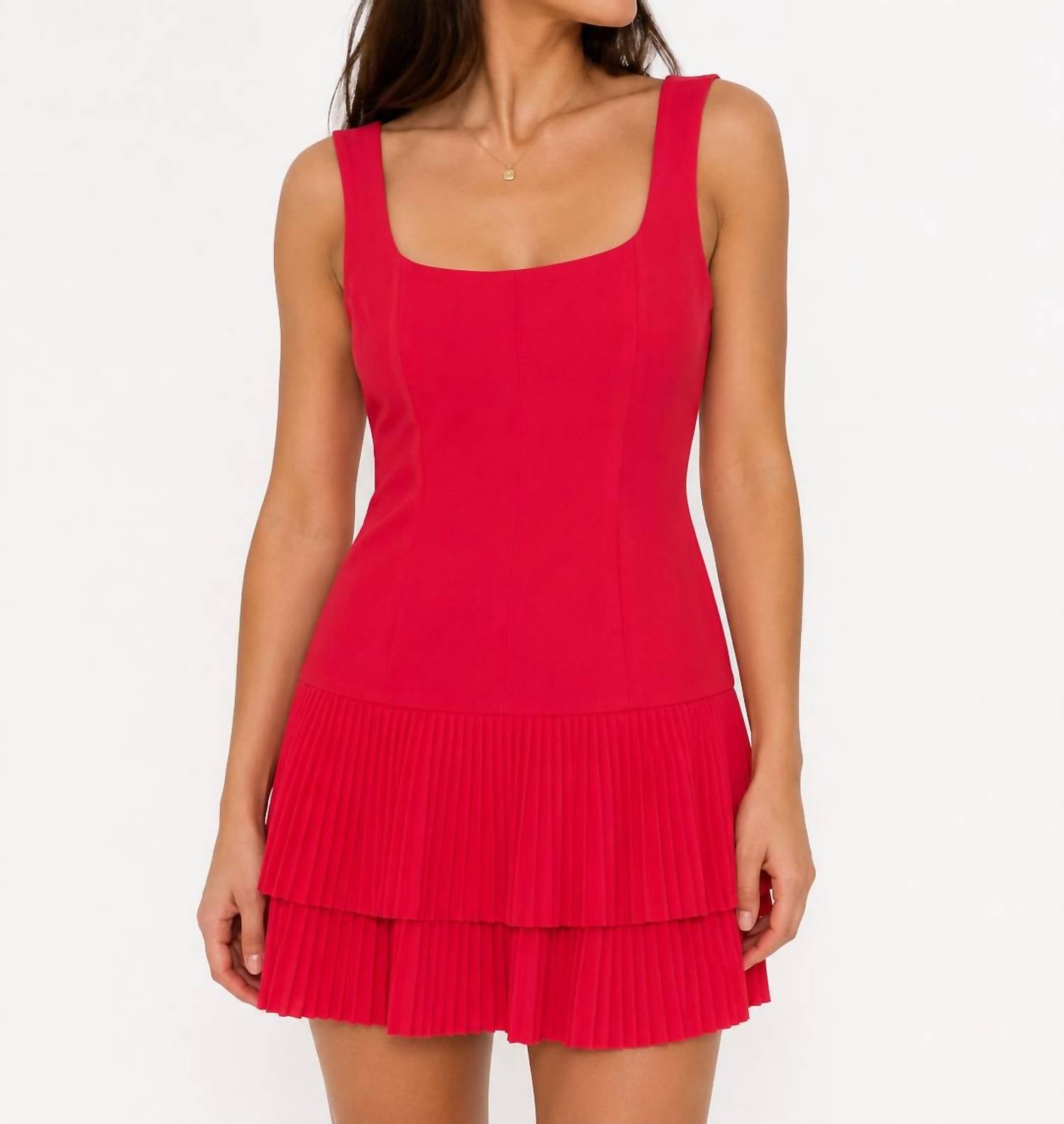 Pretty Follies - Sleeveless Pleated Mini Dress