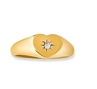 Ellie Vail Women's Vesper Heart Signet Ring in gold - women's jewelry
