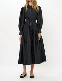 Oliphant Nora Midi Dress in hepburn midnight 1 - women's dress - detail view