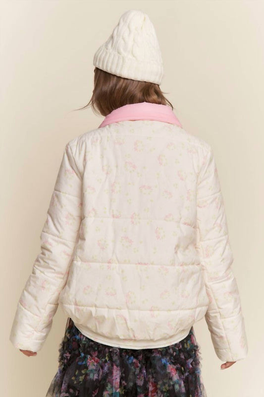J.Nna - Floral Bow Puffer Jacket