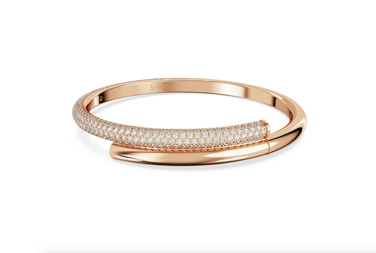 Swarovski - Women's Dextera Pave Crystal Hinged Cuff Bangle Bracelet