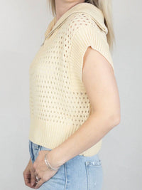 Mystree - Fishnet Zip-up Sweater Top