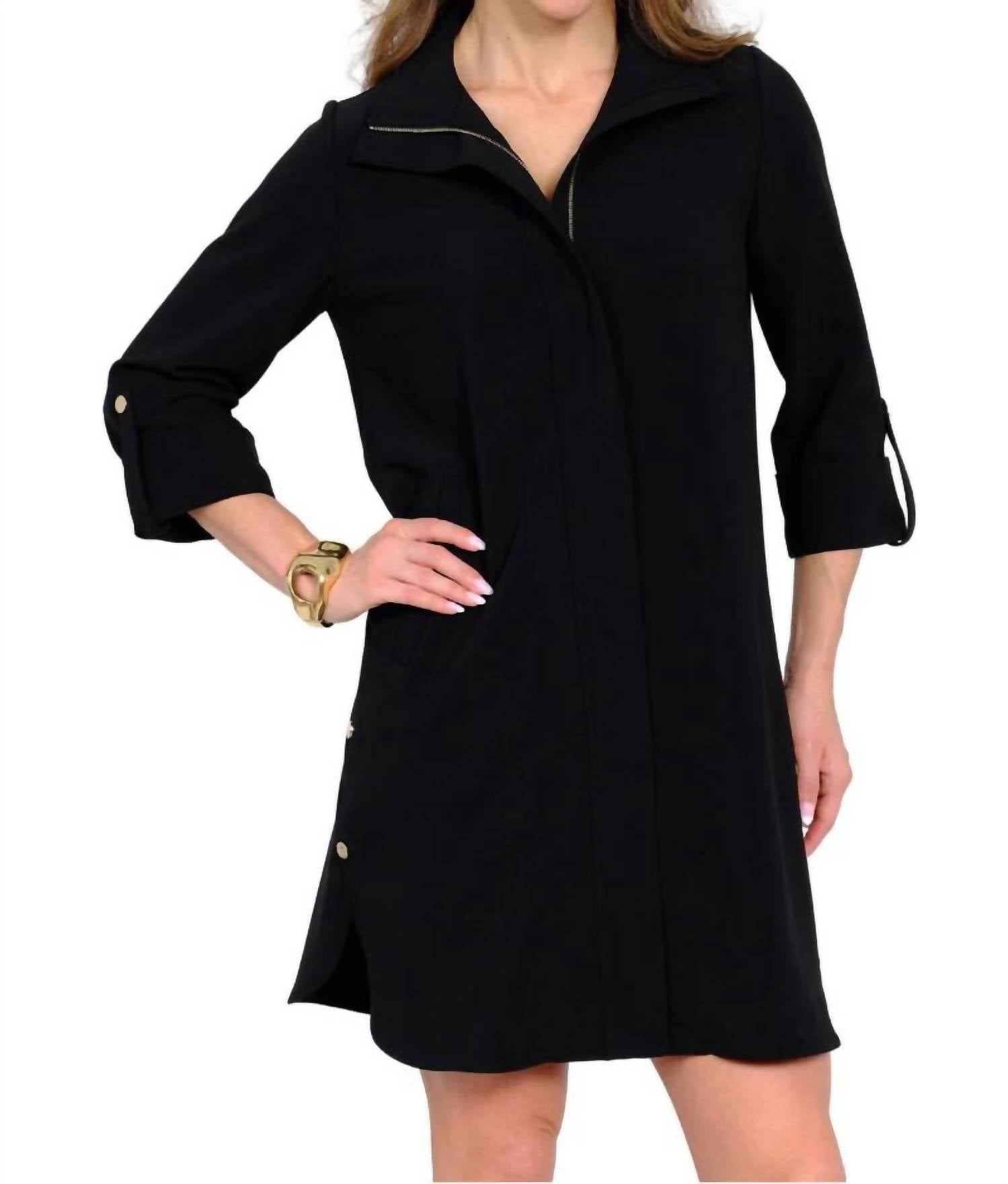 LIOR Milo Hidden Placket Dress in black - women's dress