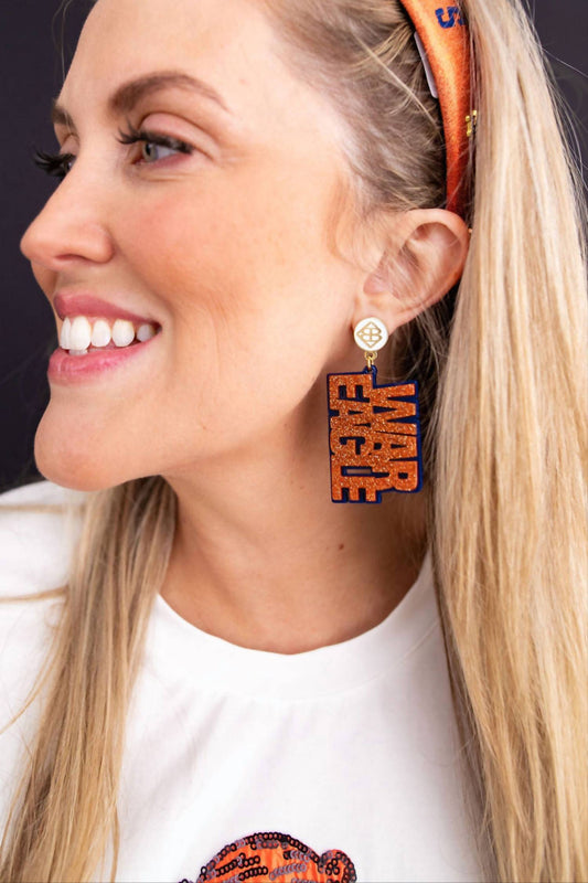 Brianna Cannon - Women's Glitter And Navy War Eagle Earring