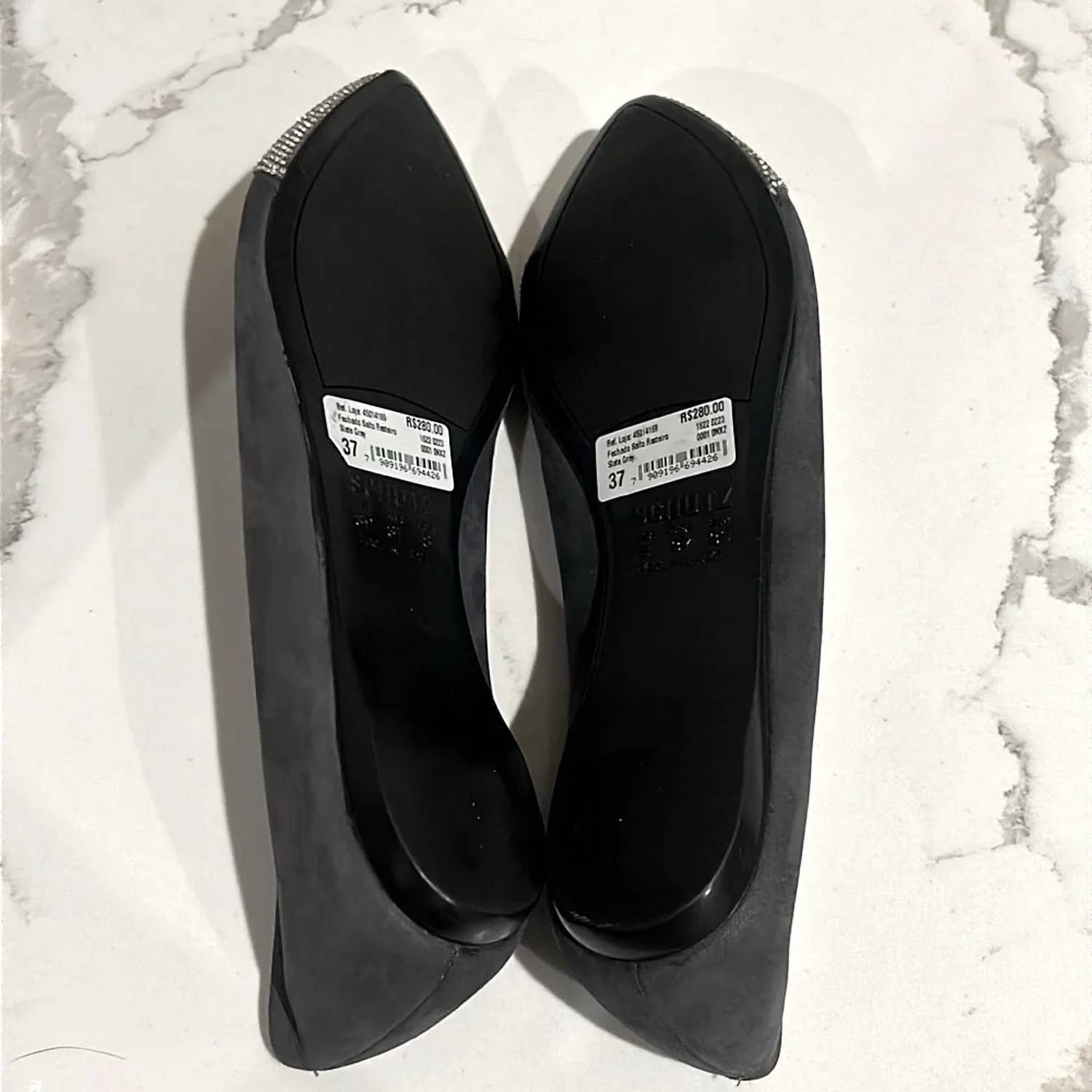 Schutz - Women’s Gemma Pointed Toe With Diamonds Ballet Flats