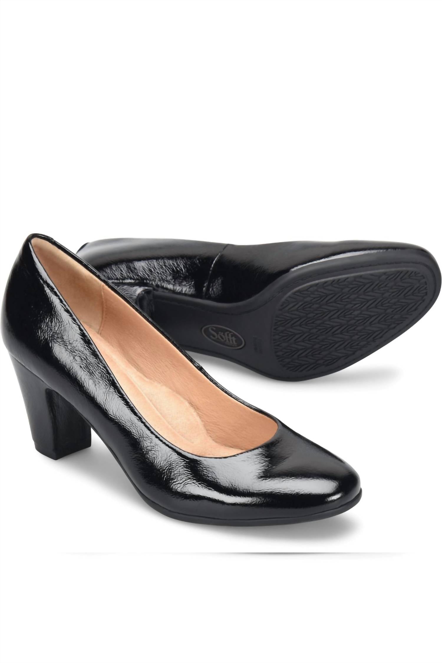 Sofft Women's Lana Mid-Height Heel in black patent - women's heels - view 7