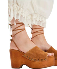 Free People Women's Front Row Wrap Clog in brown - women's sandal - detail view