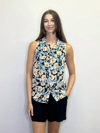 Papillon - Georgette Floral Collar Button Front Blouse