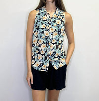 Papillon - Georgette Floral Collar Button Front Blouse