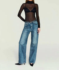 SER.O.YA Lainey Top in black - women's long sleeve top - detail view