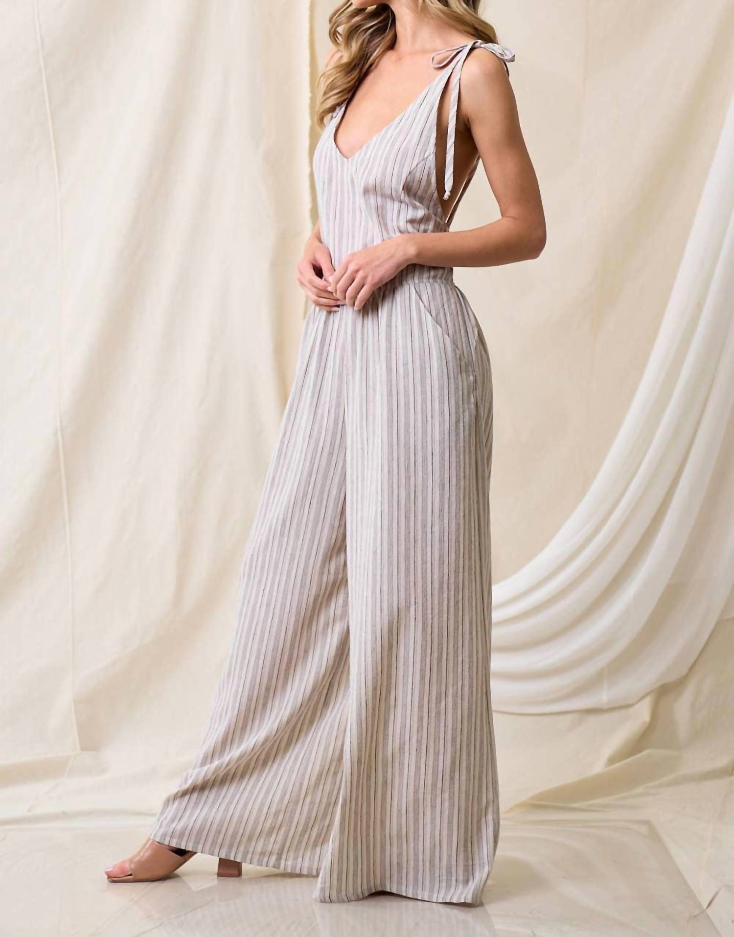 Saints & Hearts - Fay Linen Blend Jumpsuit