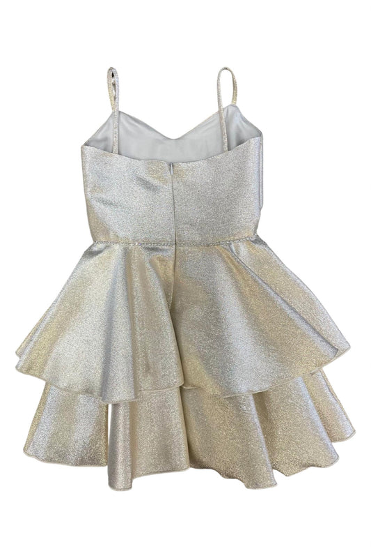 Dolls & Divas Couture - Girls' Platinum Shimmer Tinsley Dress