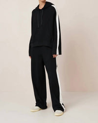Kowtow Contrast Hoodie in black white - women's top