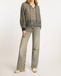 CABALLERO Sophie Top in indigo dot 1 - women's long sleeve top - view 5