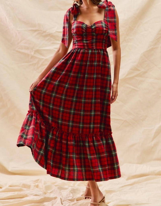 So Me - Check Plaid Midi Dress