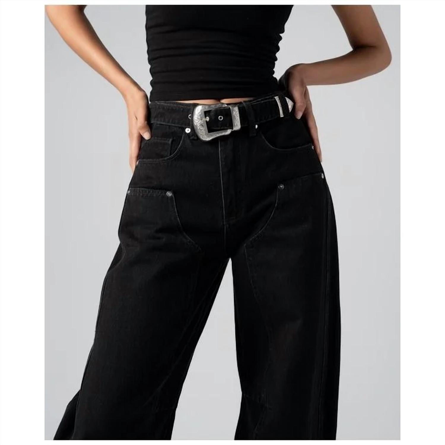 BLANKNYC Wild Card Denim Jeans in black - women's pants - alternate view