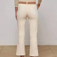 L'Agence Noya Patch Pocket Slim Jeans in french vanilla 1 - women's jeans - detail view