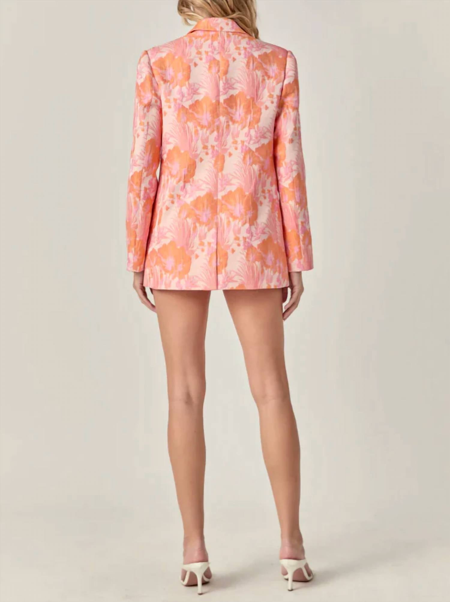 2.7 August Apparel - Floral Jacquard Blazer