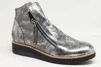 Django & Juliette Women's Smudge Leather Sneakers in metallic black - women's sneaker