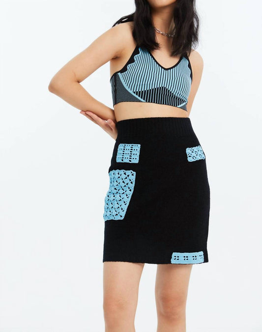 Ph5 - Dan Loop Yarn Mini Skirt With Crochet Patches