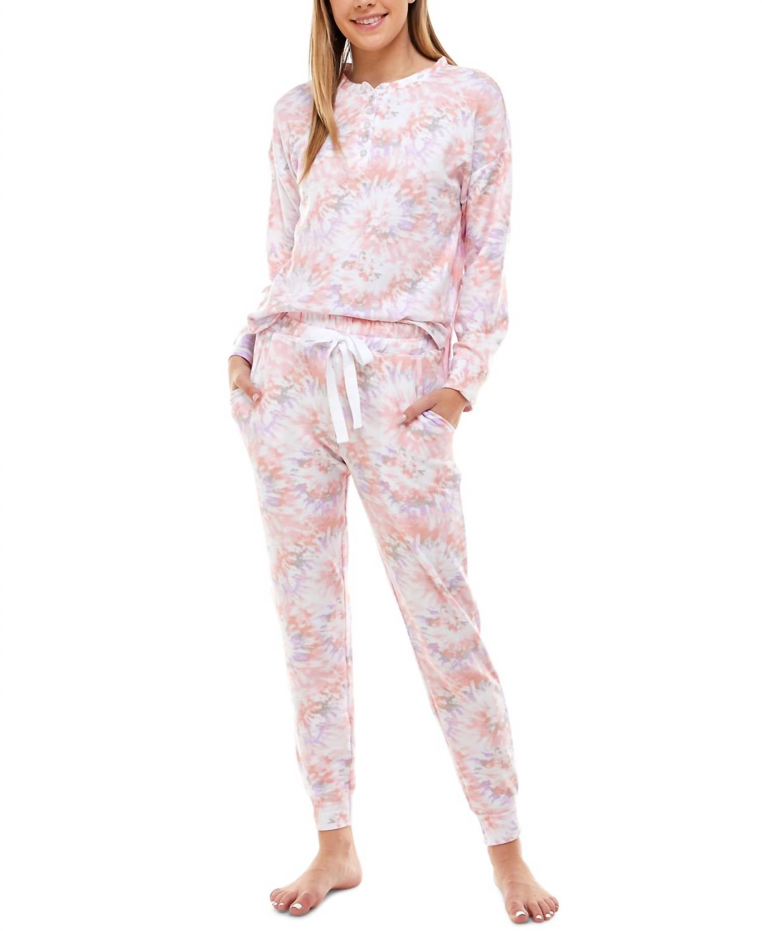 Roudelain - Long Sleeve Henley Top & Jogger Lounge Set