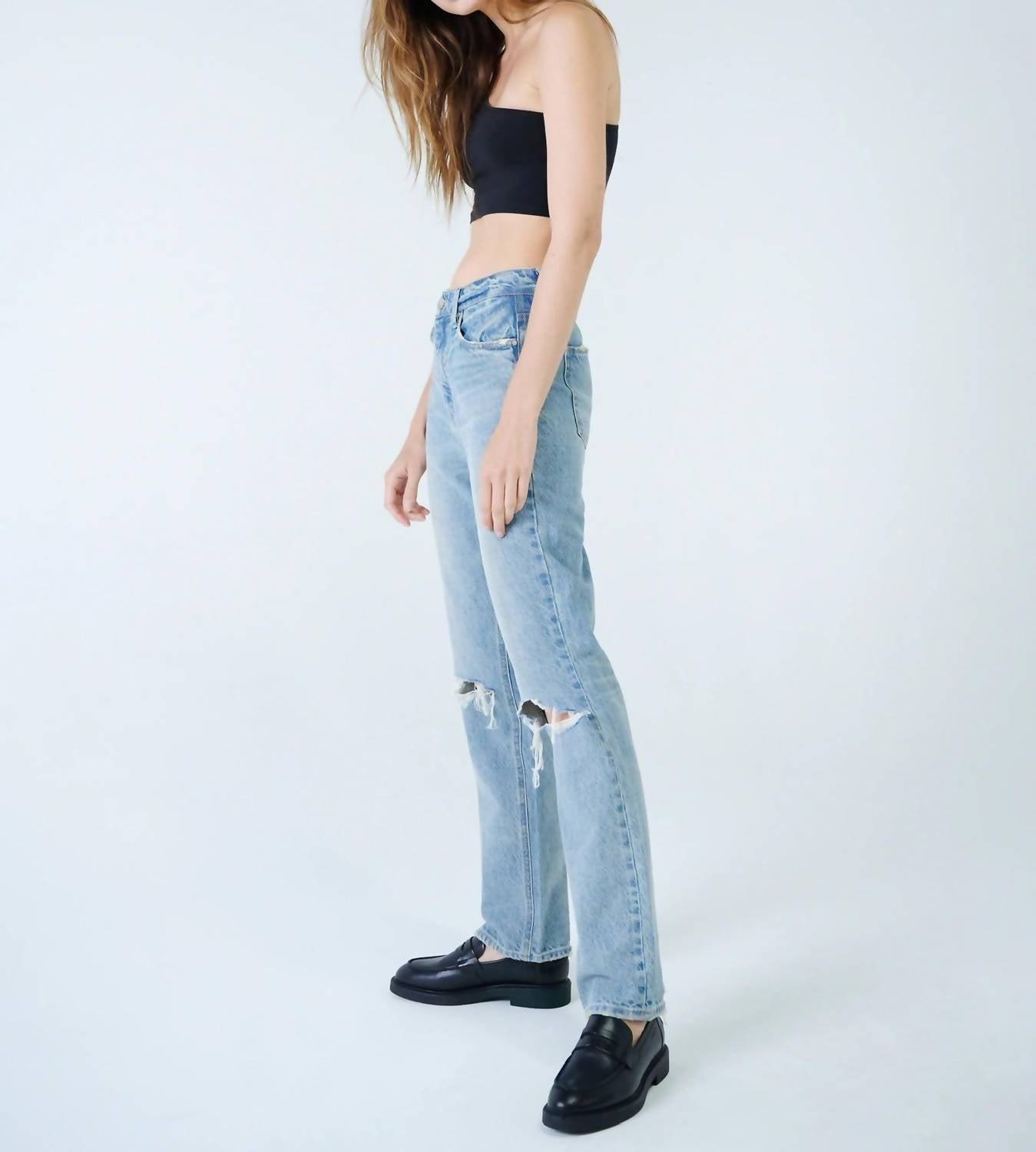 WILLA Super High Rise Mom Fit Straight Leg Jean