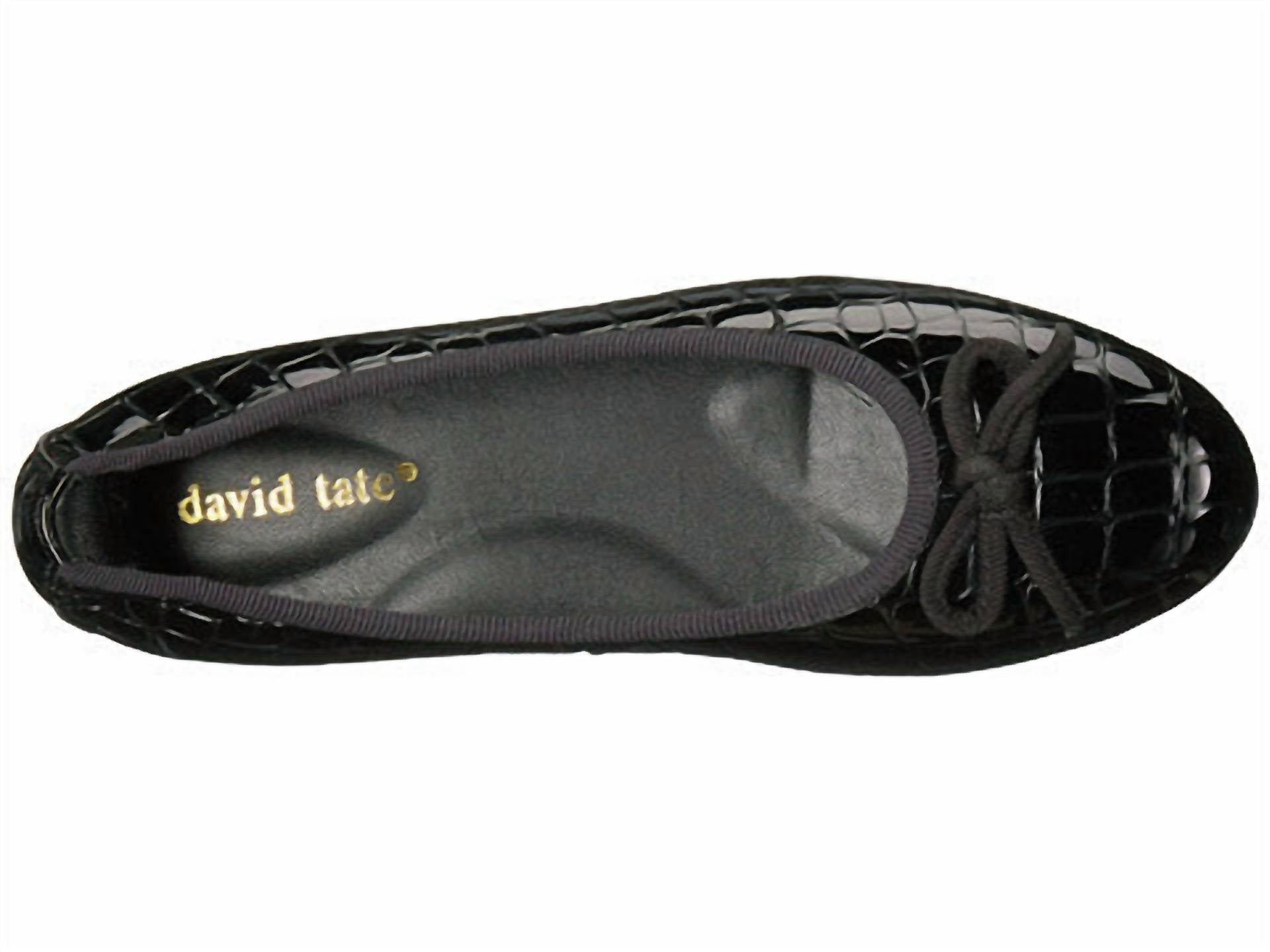 David Tate Women's Glow Ballet Flat in black croco - women's flats - view 4
