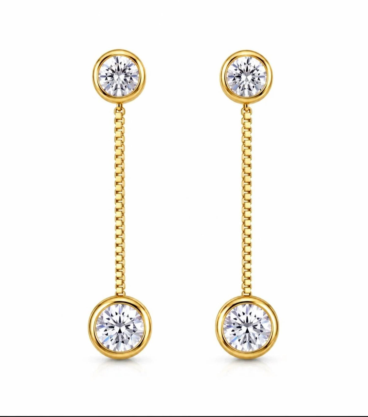No Whining Designing - Women's Crystal Chain Drop Earrings