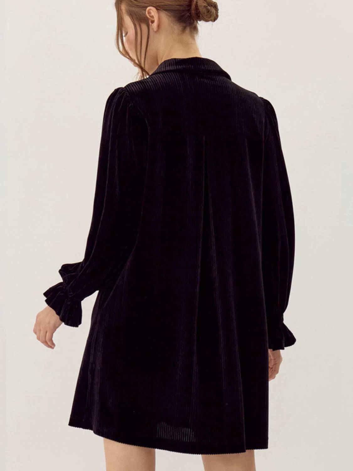 Jodifl - Women's Corduroy Velvet Shirt Dress