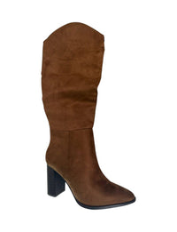 SODA Women's Suede Tall Boot in chocolate - women's shoe