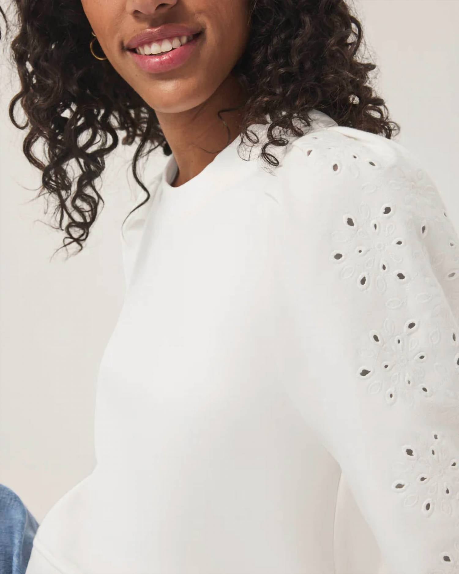 Splendid - Embroidered Eyelet Sweatshirt
