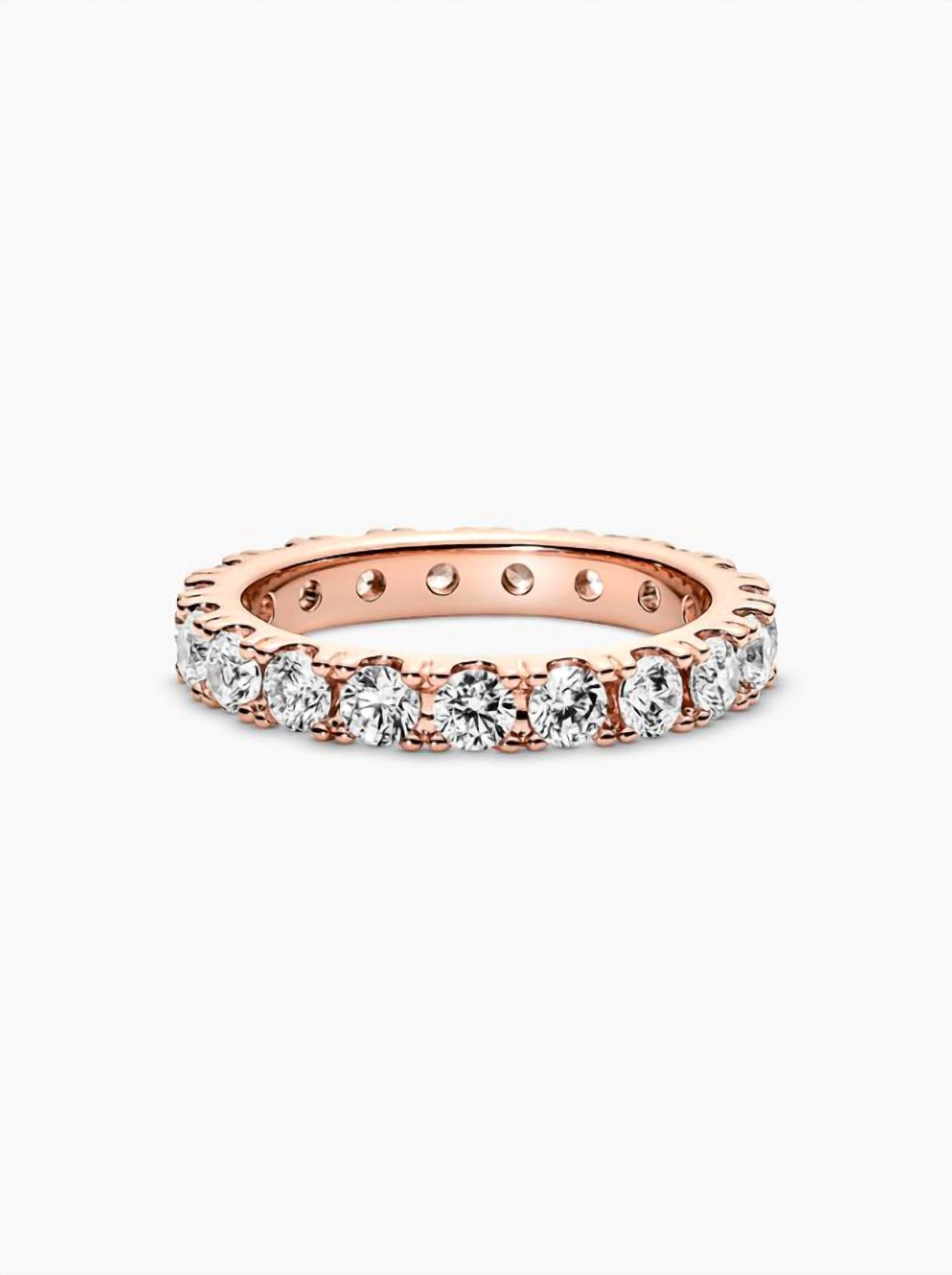 Pandora Women's Sparkling Row Eternity Ring in rose gold - women's jewelry - view 4