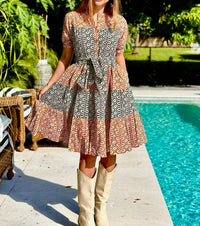 Just Darviny - Ibiza Short Sleeve Mini Dress