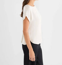 Nic + Zoe DAY GLOSS TEE in coconut - women's blouse - detail view