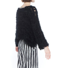 Matthildur - Forest Hand-knit Cotton Fur Sweater