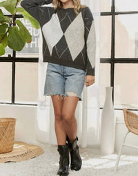 Adora - Diamond Print Knit Sweater