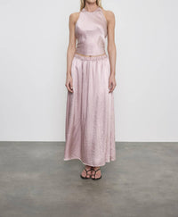 Enza Costa - TEXTURED SATIN HALTER SCARF TOP