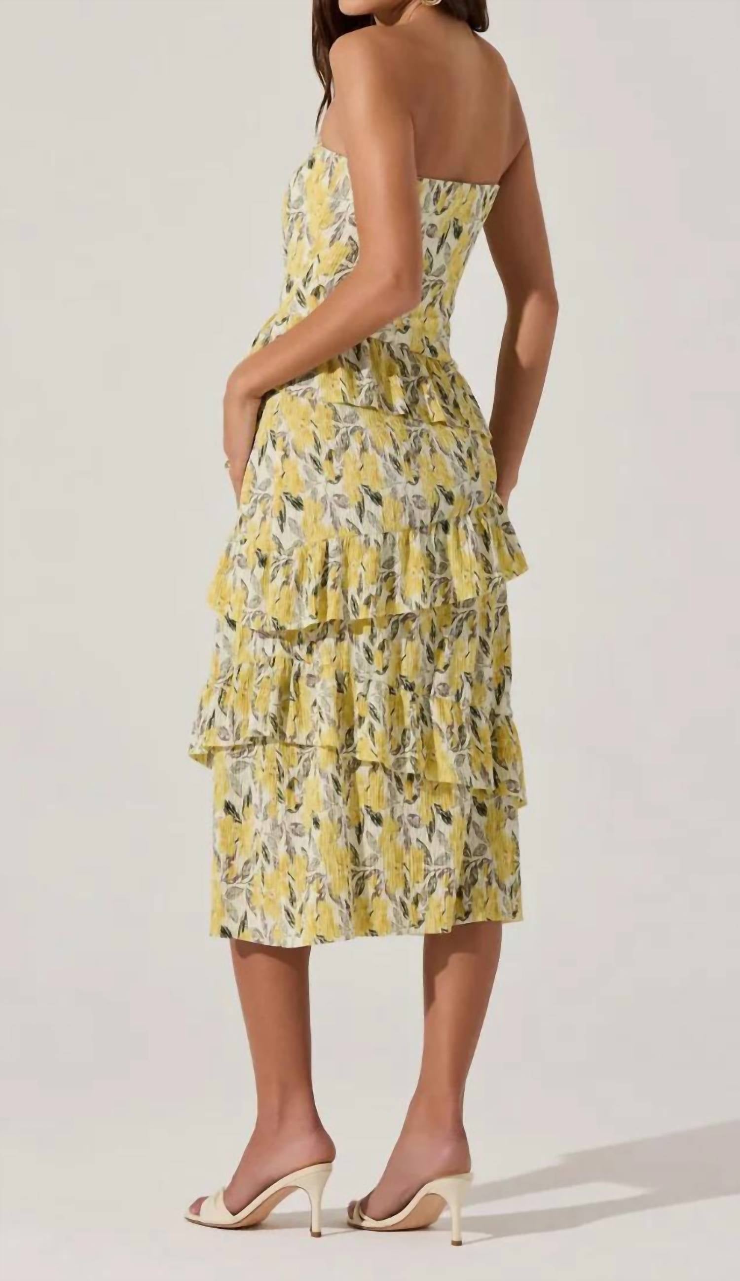 Astr - Lemon Floral Dress