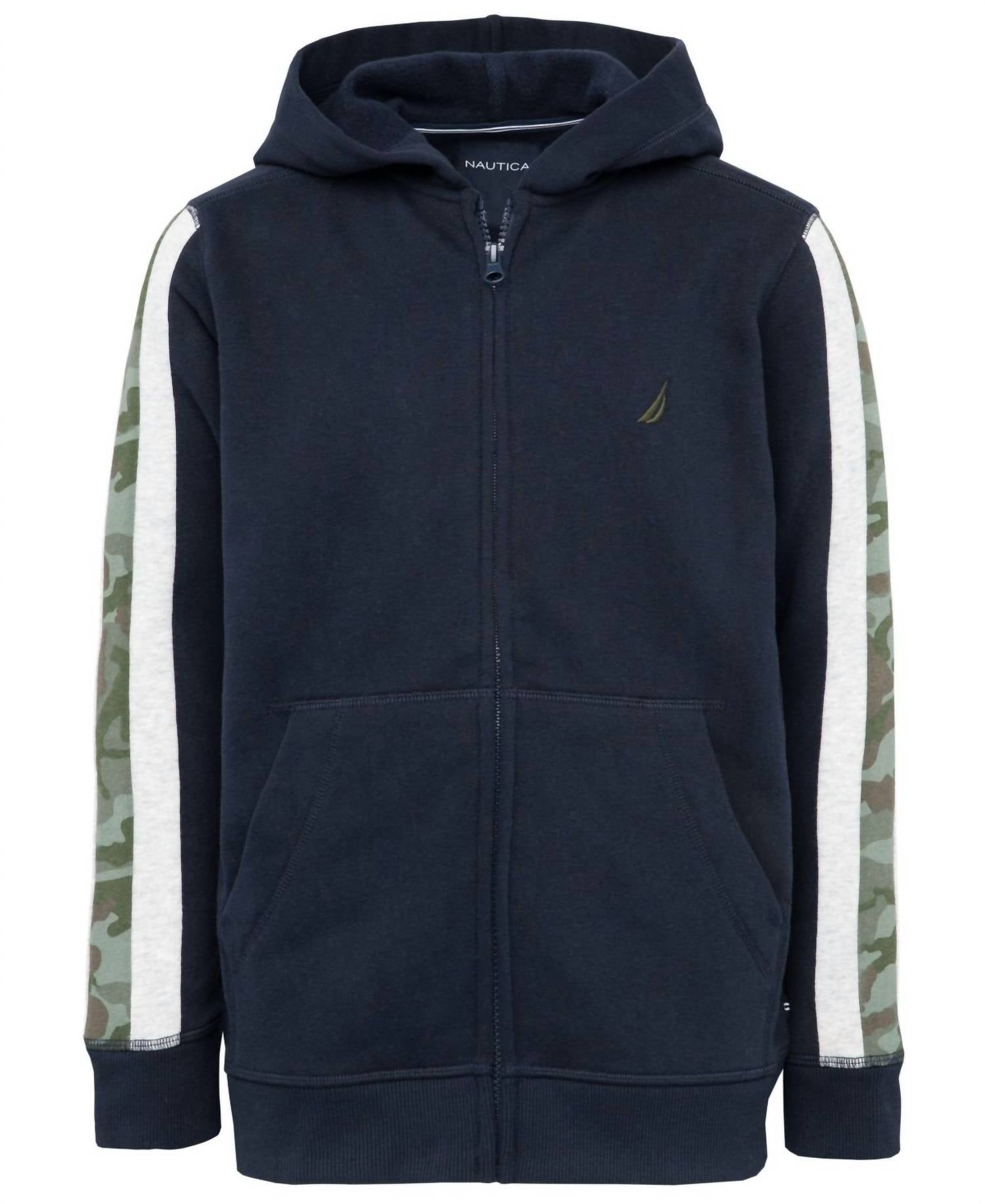 Nautica - Little Boys Side Stripe Fleece Hoodie